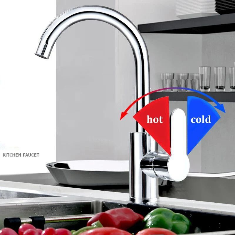Stainless Steel Kitchen Basin Mixer – High-Pressure Splash-Proof Hot & Cold Faucet