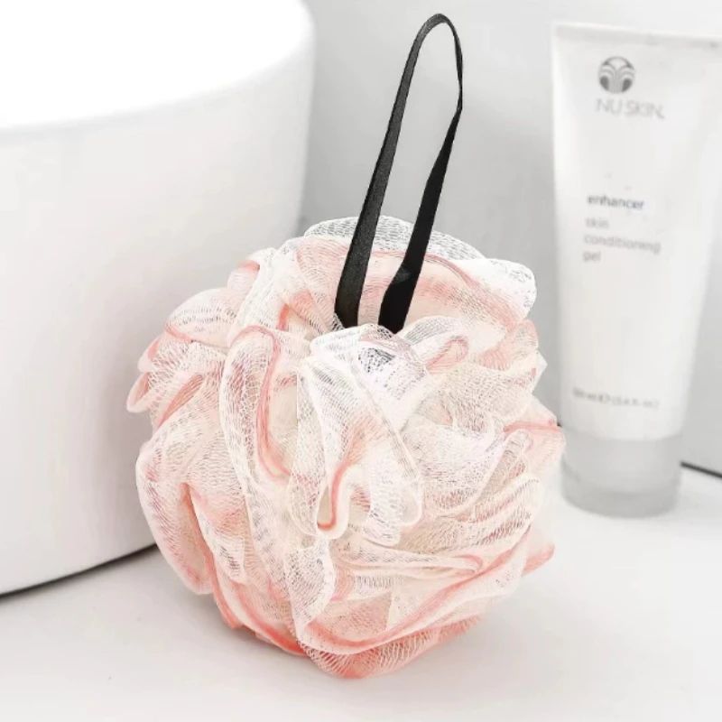 Luxury Shower Loofah Bath Sponge Super Soft Exfoliating Body Pouf Rich Lathering Shower Ball with Hanging Loop