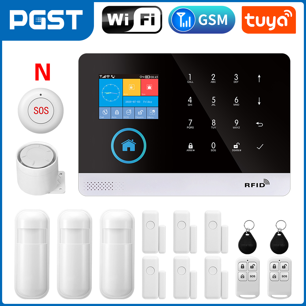 WIFI GSM Home Security System, Screen with RFID Card & PIR Motion