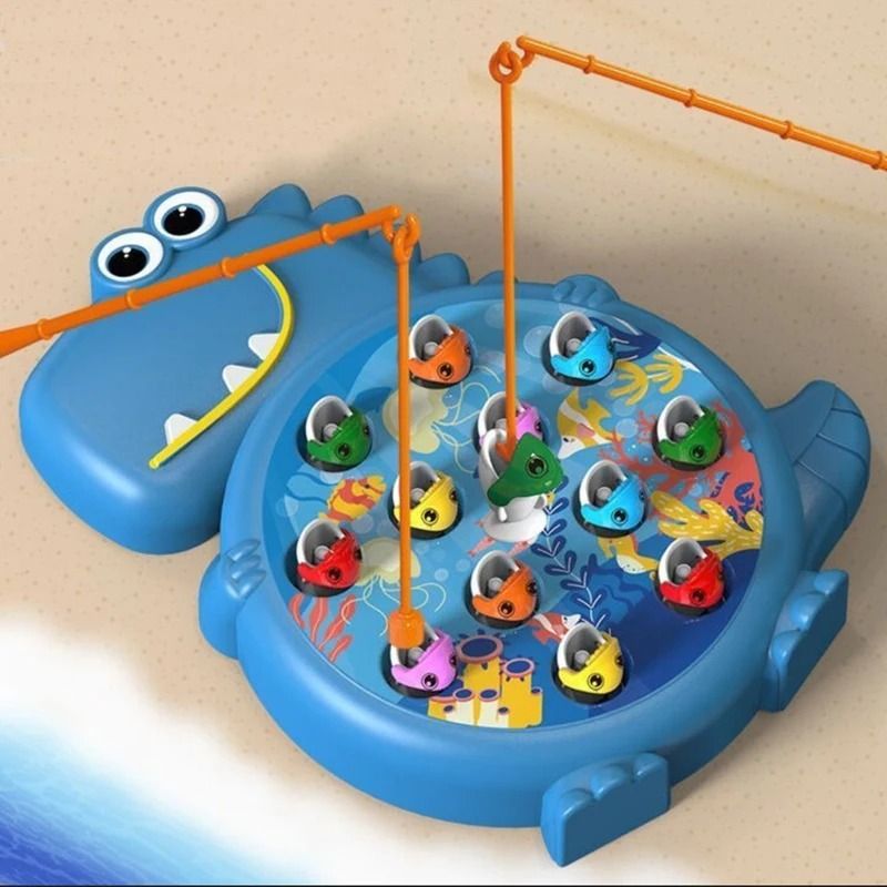 Dinosaur Magnetic Fishing Toy Montessori Learning Game with Rod for Toddlers