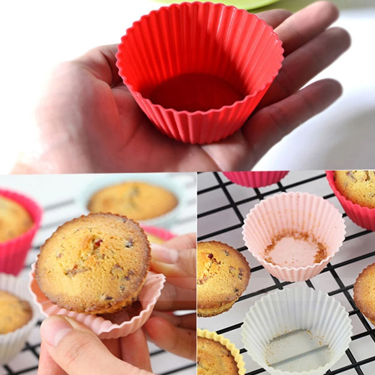 Silicone Small Cake Cup Mold 12pcs Pudding Jelly Baking Cups