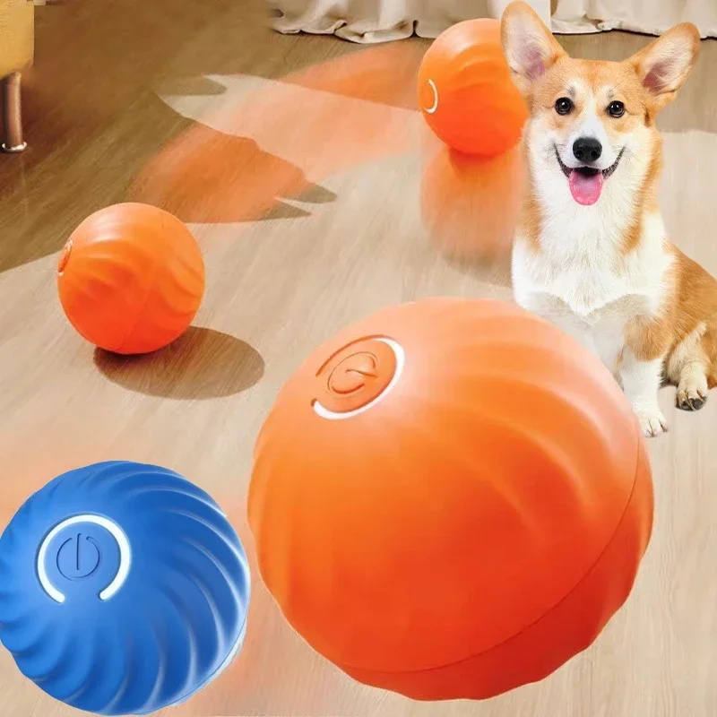 Smart Puppy Ball Toy, USB Jumping Rotating Dog Chewing Interactive Toy