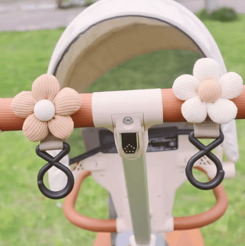 Cute Floral Baby Stroller Hook – Multifunction Hanging Storage for On-the-Go Parents