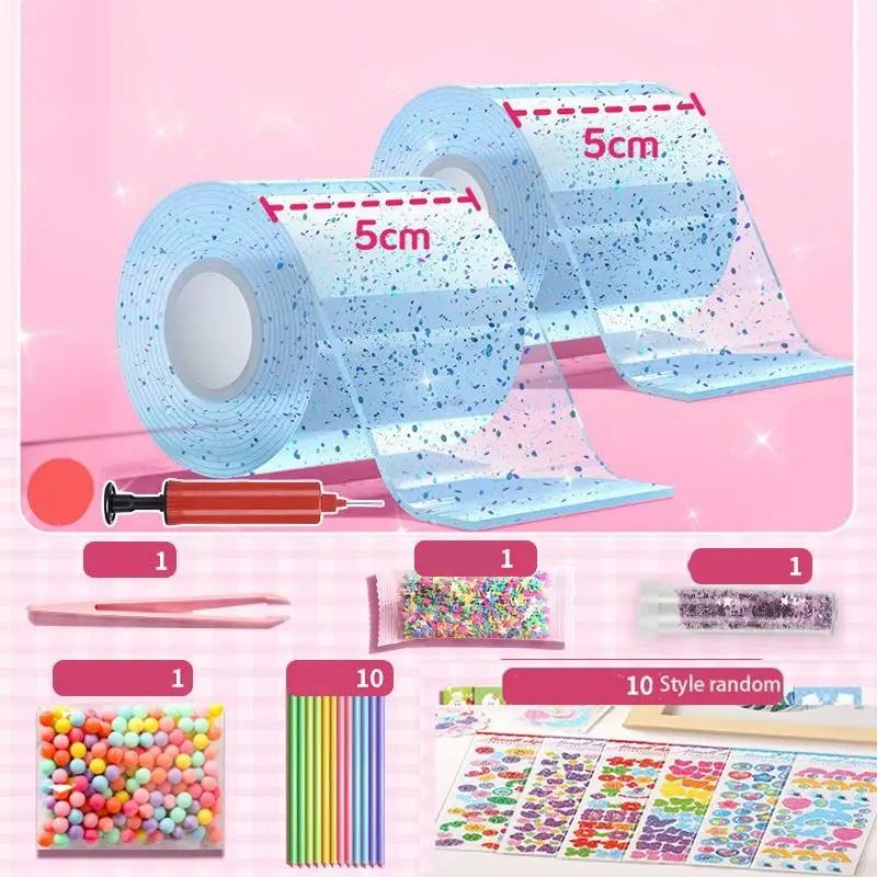 PET Nano Glue Knead Music Full Set | Double Sided Nano Tape Bubble Decompression Toy Kit