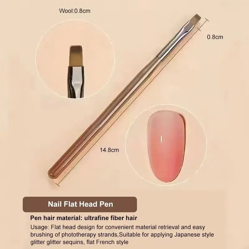 9-Piece UV Gel Nail Brush Set – Precision Liner & Acrylic Nail Art Brushes