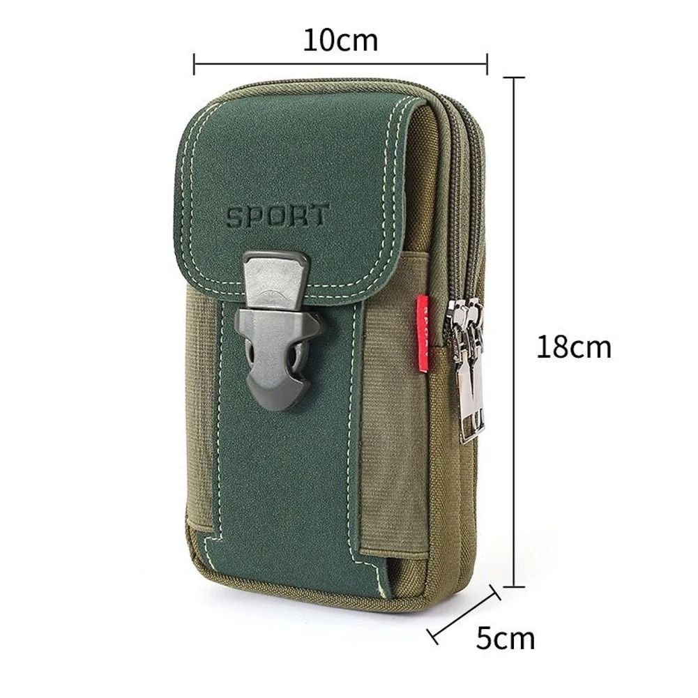 PU Leather Mens Belt Bag Travel Waist Pack with Phone Pouch