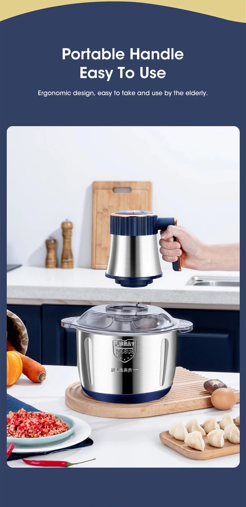 5L Electric Food Chopper Grinder