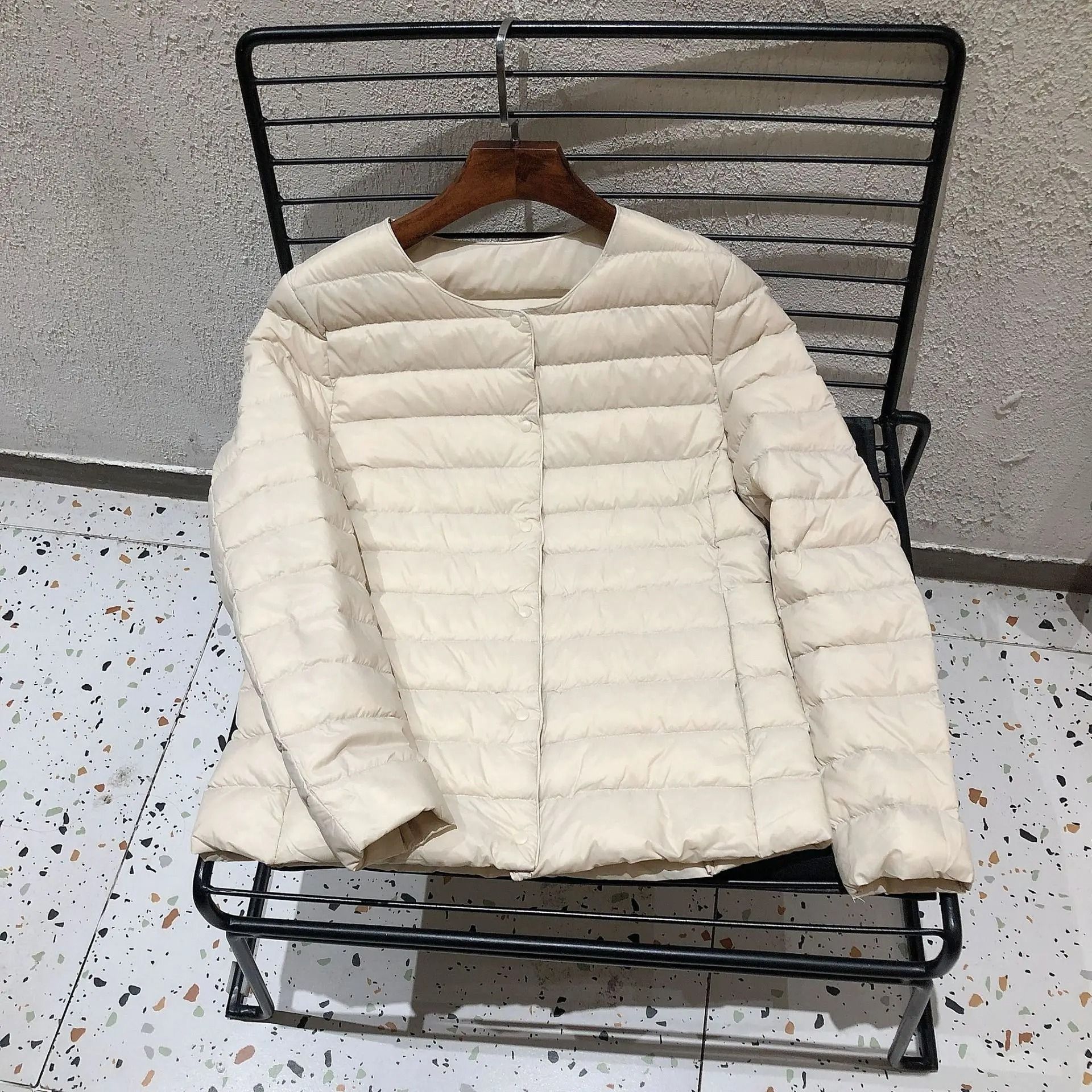 Womens Convertible Neckline Ultralight Down Jacket