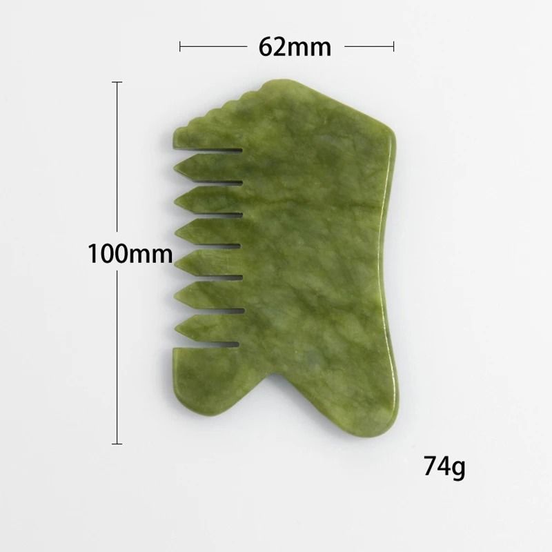 Natural Jade Scalp Comb and Facial Gua Sha Scraping Board