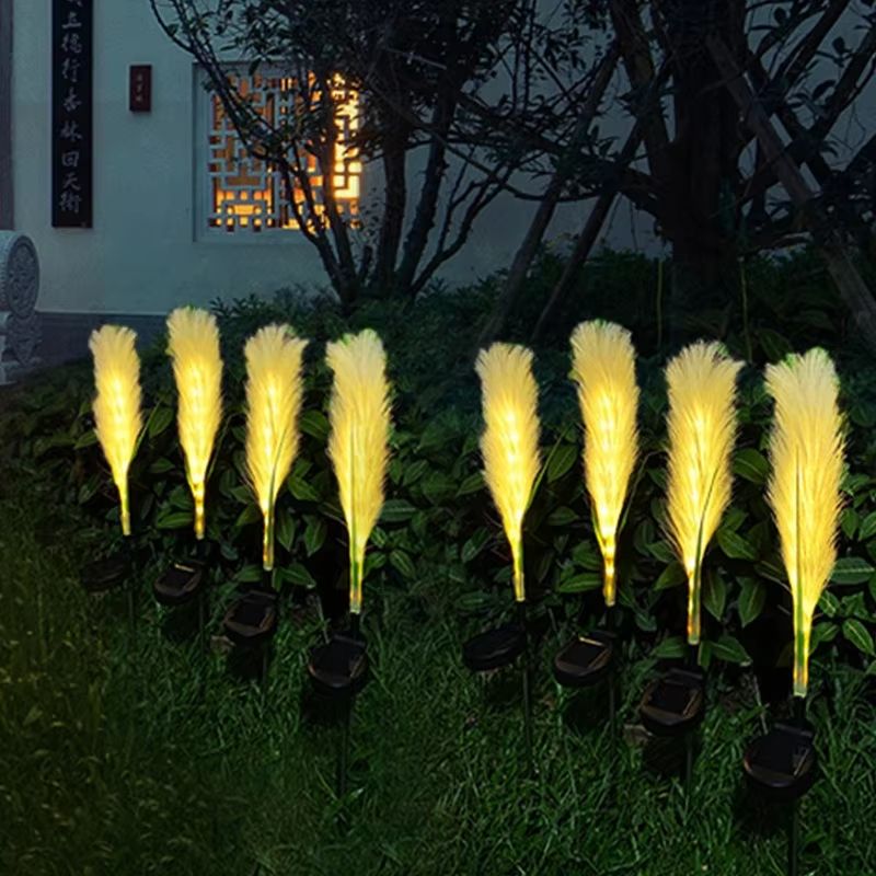 Solar Reed Pathway Stake Light Waterproof Outdoor Garden Lawn Decor