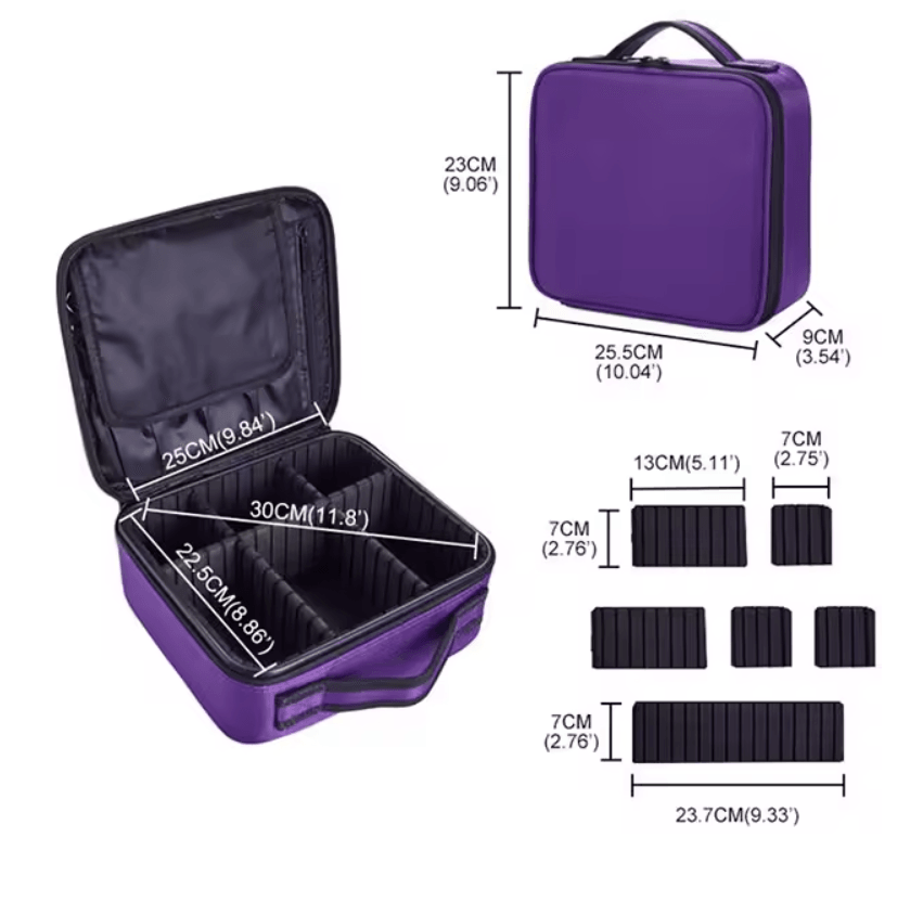 EmbroiLuxe Waterproof Embroidered Makeup Bag Large Capacity Travel Cosmetic Case