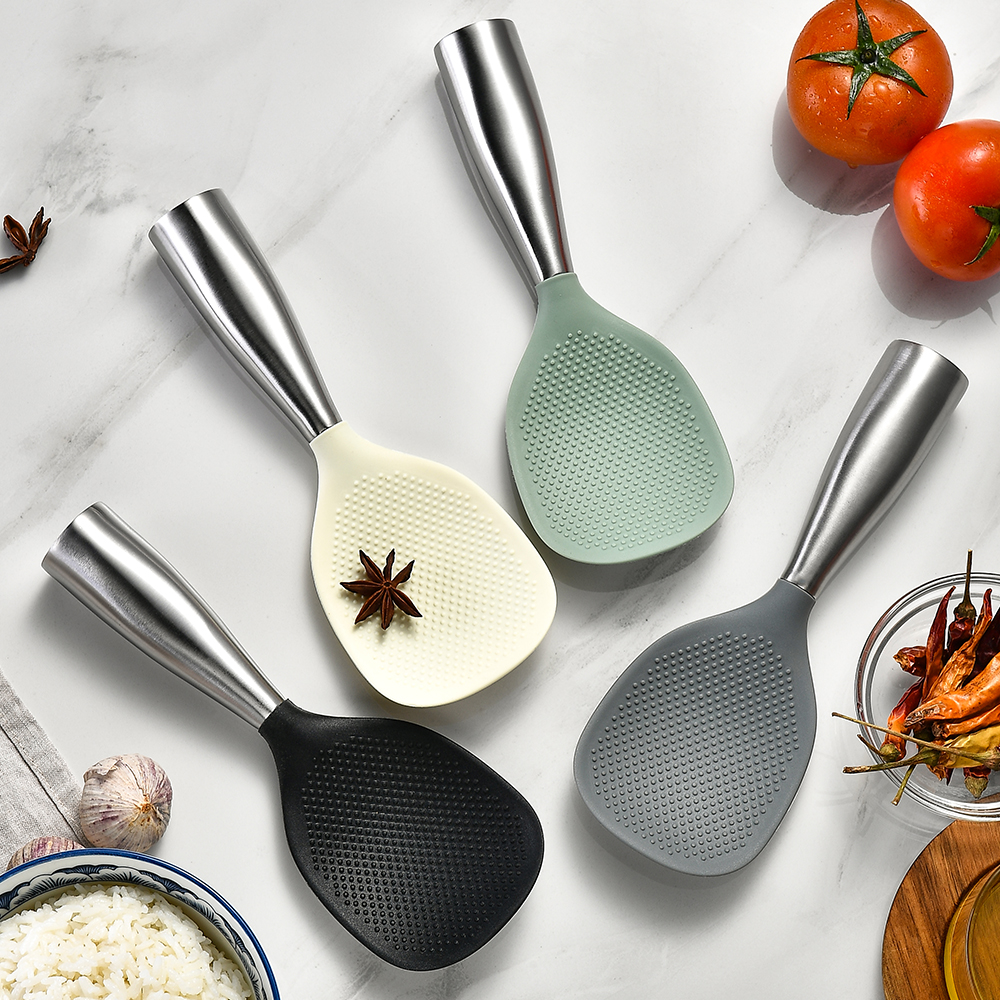 Silicone Cooking Spoon Anti-scalding Non-stick High-temperature-resistant Spoon for Pot Rice