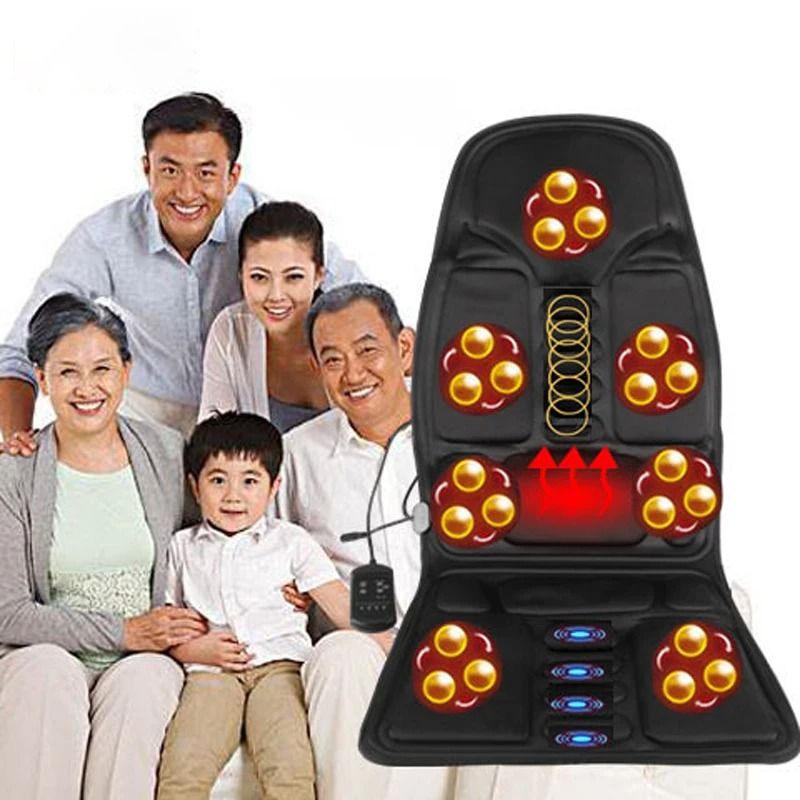 Lumbar Massage Mat Cushion Heating Vibrating Neck Back Pain Relief Pad