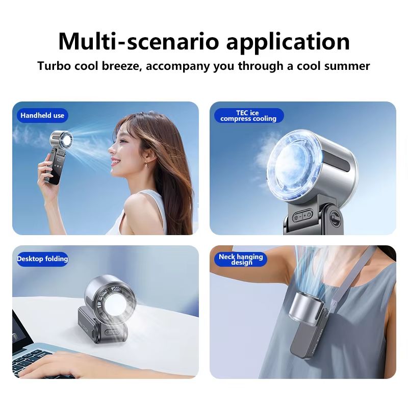 Xiaomi Turbo Handheld Fan – High-Speed USB Rechargeable Mini Fan with LED Display