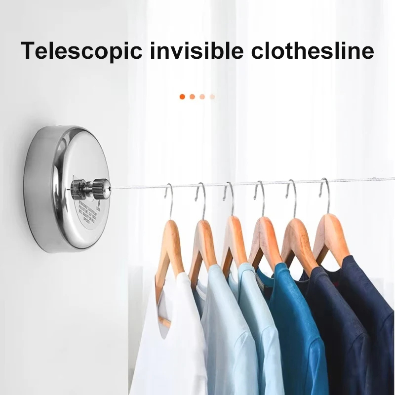 Wall-mounted Clothes Line – Adjustable Windproof Nylon Drying Rack for Laundry, Non-slip & Durable