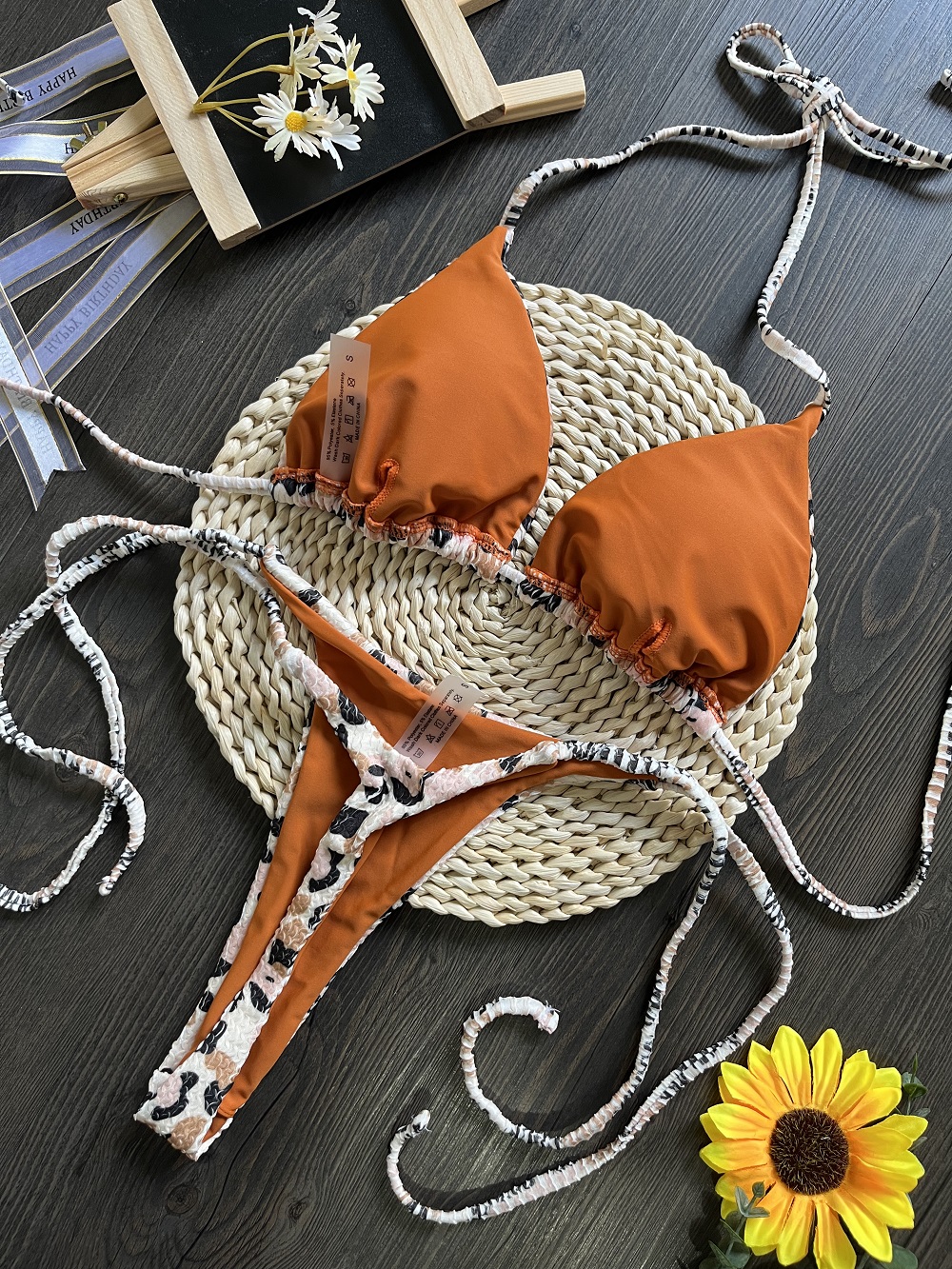 Sexy Leopard Thong Bikini Set Push Up Swimsuit Female Beachwear Bathing Suits