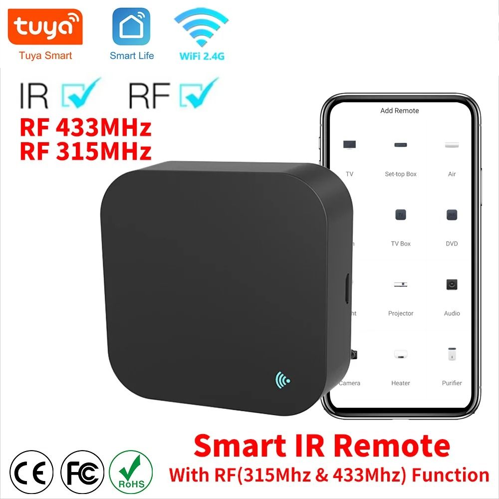 Tuya WiFi RF IR Remote Control 433MHz 315MHz Smart Home Universal Remote