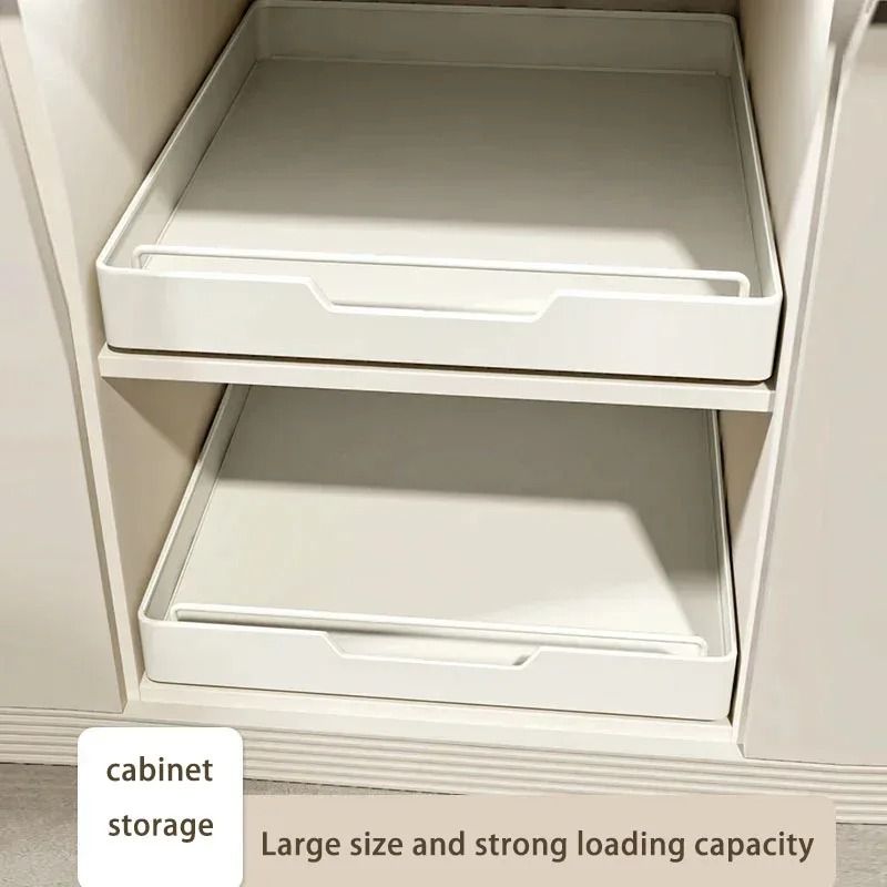 Slide-Out Pull Out Spice Rack with Dual Rails Compact Cabinet Kitchen Drawer Organizer