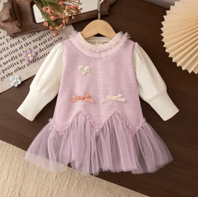 SweetBelle Baby Girl Princess Dress – Long Sleeve Tulle Toddler Party Dress (1–3Y)