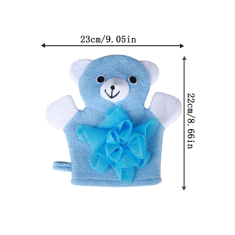 Cute Animal Kids Bath Gloves Soft Cartoon Bath Mitt and Sponge for Fun Gentle Bath Time