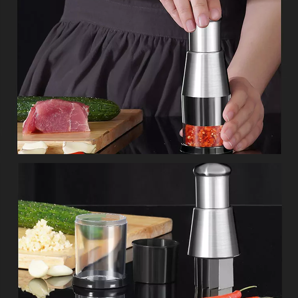 Multifunctional Pressed Garlic Chopper - Stainless Steel Garlic Press & Crusher