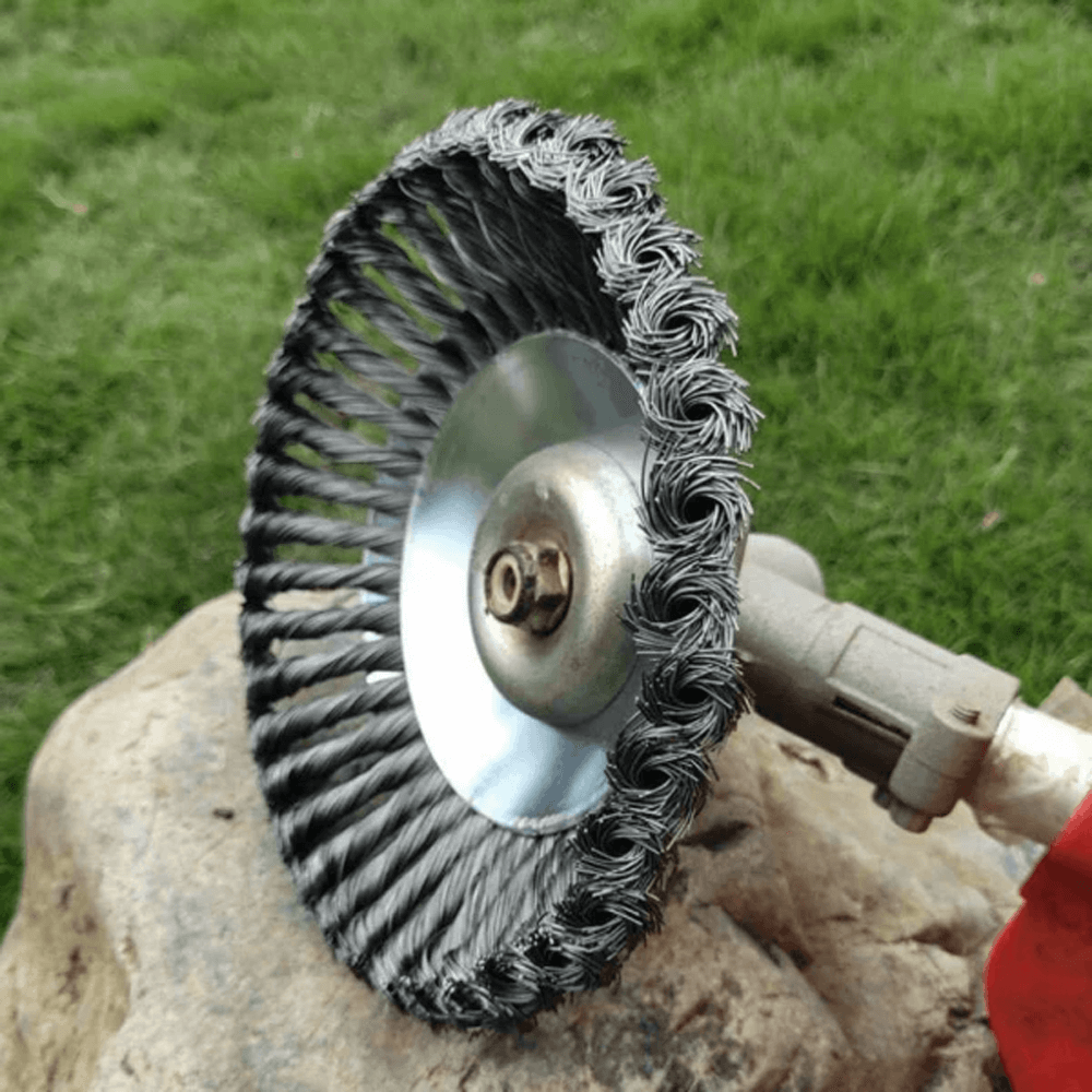 Durable Weed Trimmer Head | Easy To Clean And Maintain Steel Wire Weed Brush | Derusting Weeding Brush