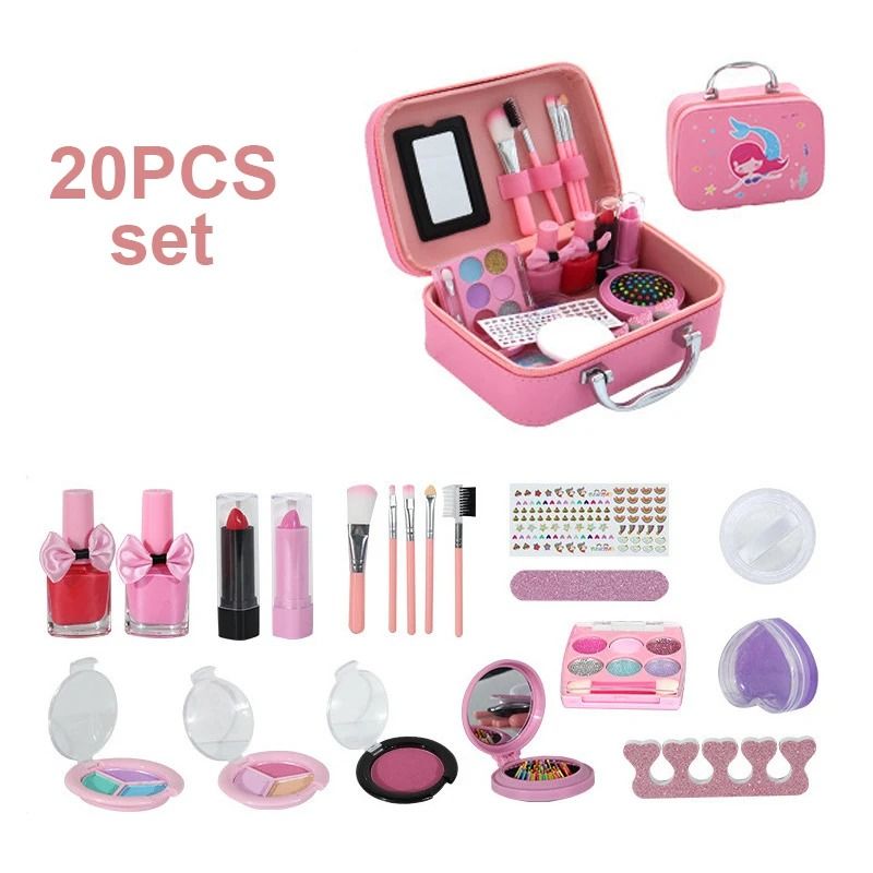 Girls Makeup Kit Washable Princess Pretend Play Makeup Set