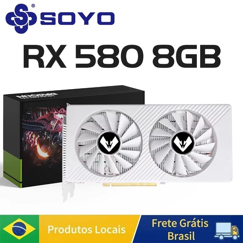 SOYO AMD Radeon RX580 8GB Graphics Card – High-Performance Gaming GPU with HDMI, DP & DVI Support