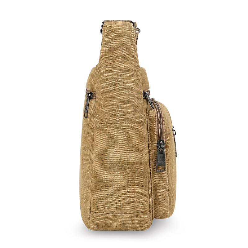 Men Canvas Messenger Crossbody Bag Durable Travel Shoulder Tote