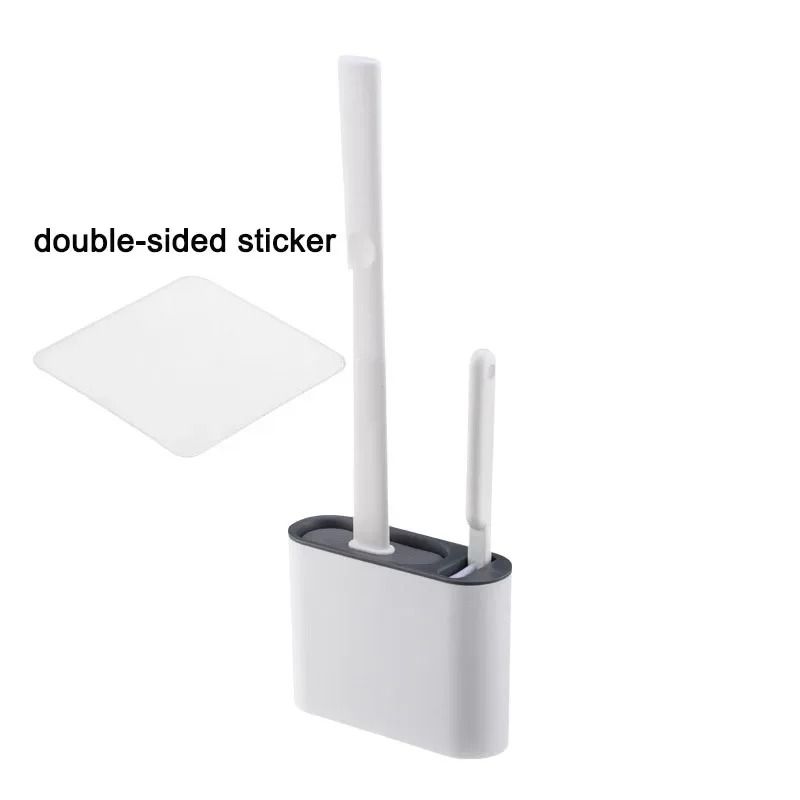 Silicone Soft Bristle Toilet Cleaning Brush With Wall Mounted Base