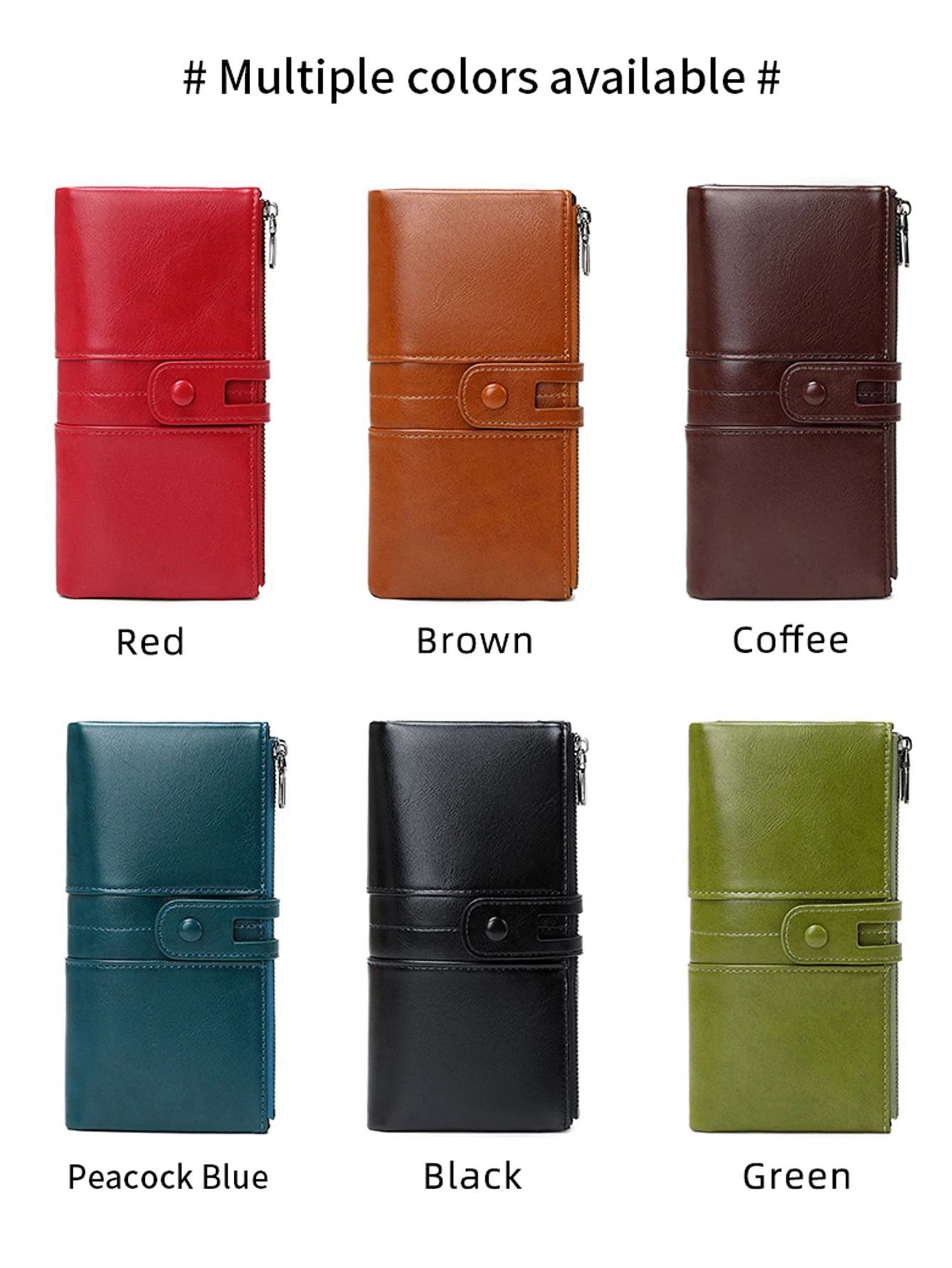 RFID Womens Long PU Leather Wallet Handbag