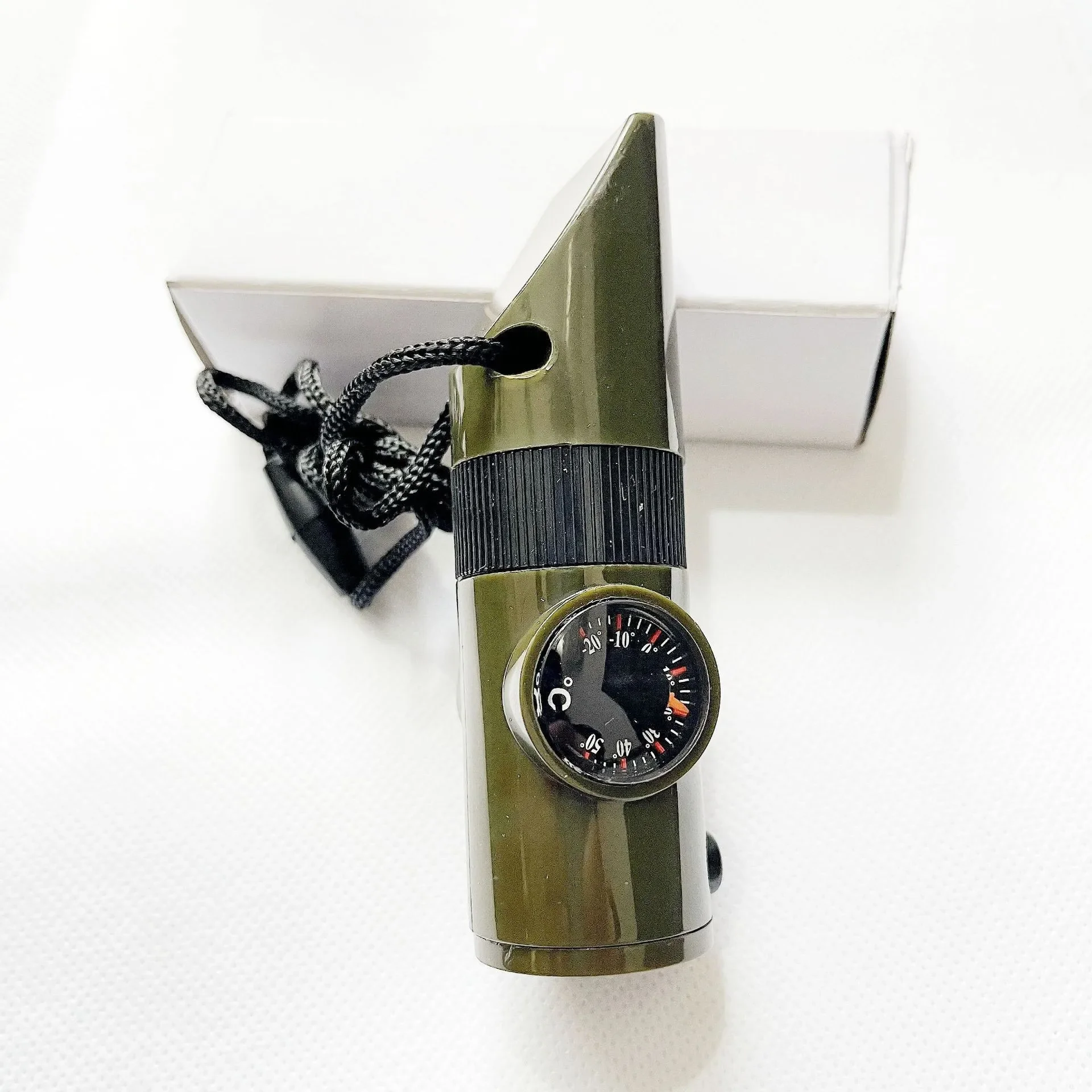 Survival Whistle Compass Tool with LED Light & Magnifier