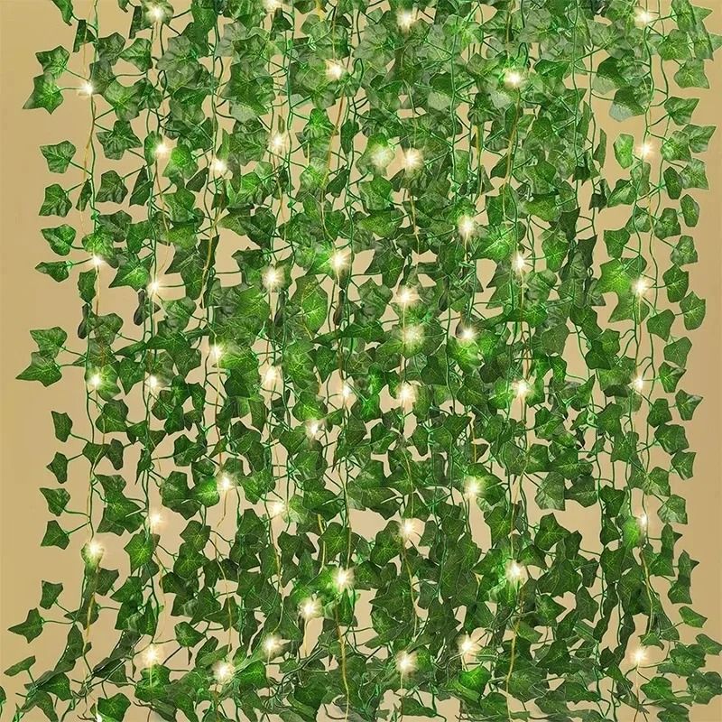 LED Artificial Ivy Garland – 82 in Glowing Greenery Vine – Lighted Hanging Plant for Room, Garden & Wedding Decor
