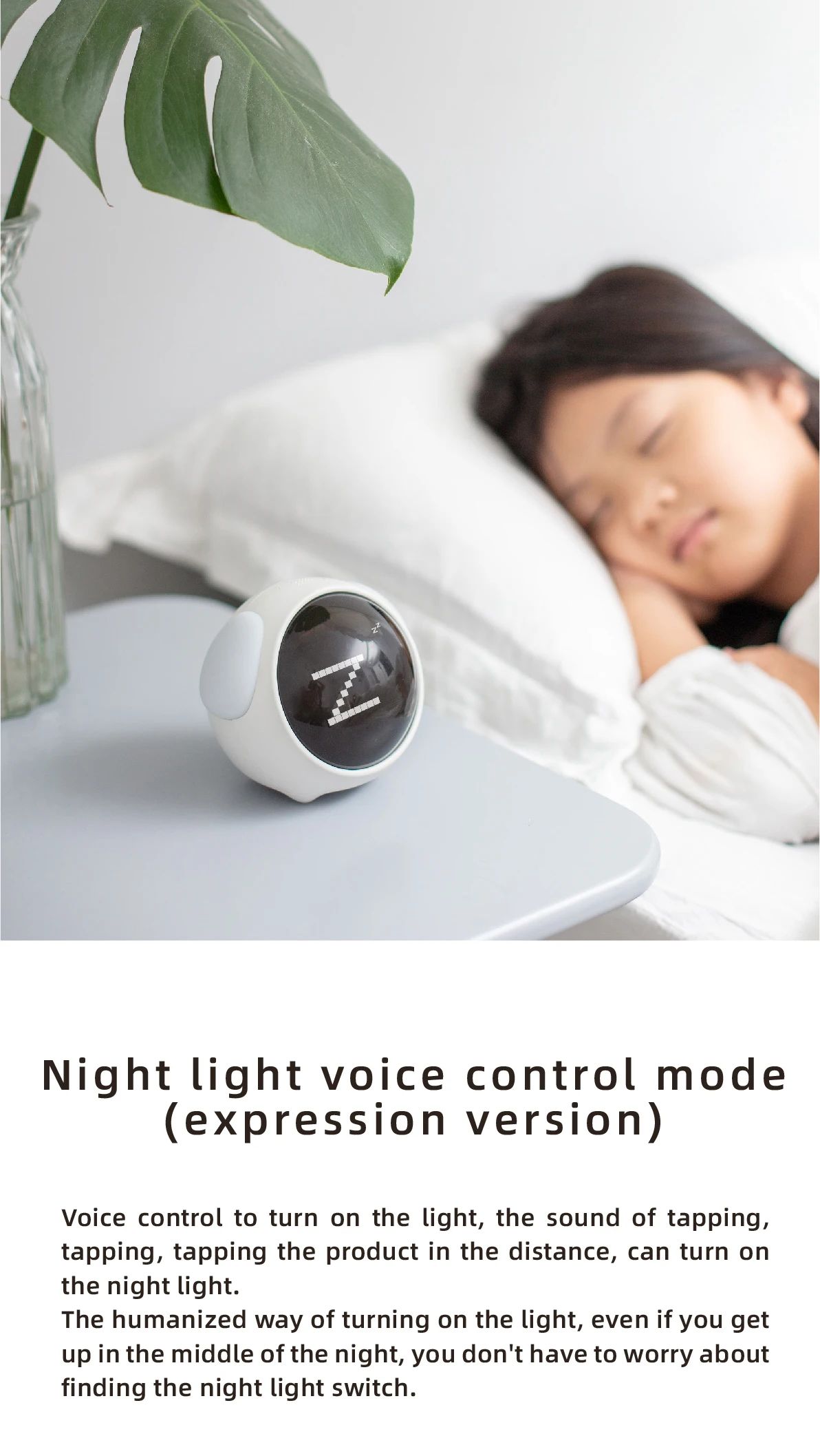 Cute Kids Digital Alarm Clock with Light and Emoji Display