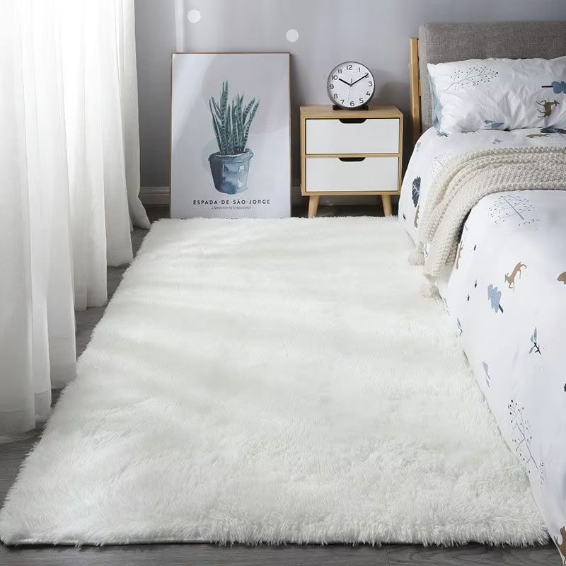 Ultra Soft Gray Shaggy Area Rug Non Slip Fluffy Bedroom Floor Carpet