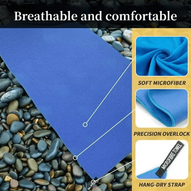 Quick Drying Sports Towel 16 x 31 Inches for Gym Swimming Camping and Travel