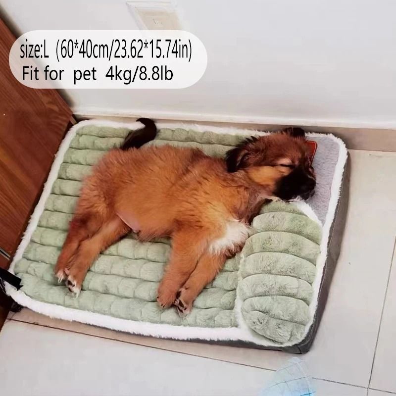 Winter Plush Dog Bed with Removable Washable Cover