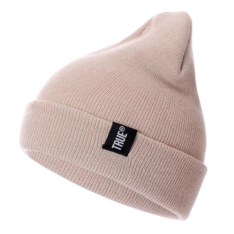 Casual Knitted Winter Beanie Unisex Solid Color Hat