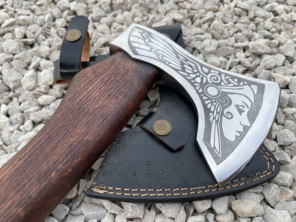 Unique Viking Axe Custom Handmade Carbon Steel Blade Axe Camping Axe Christmas