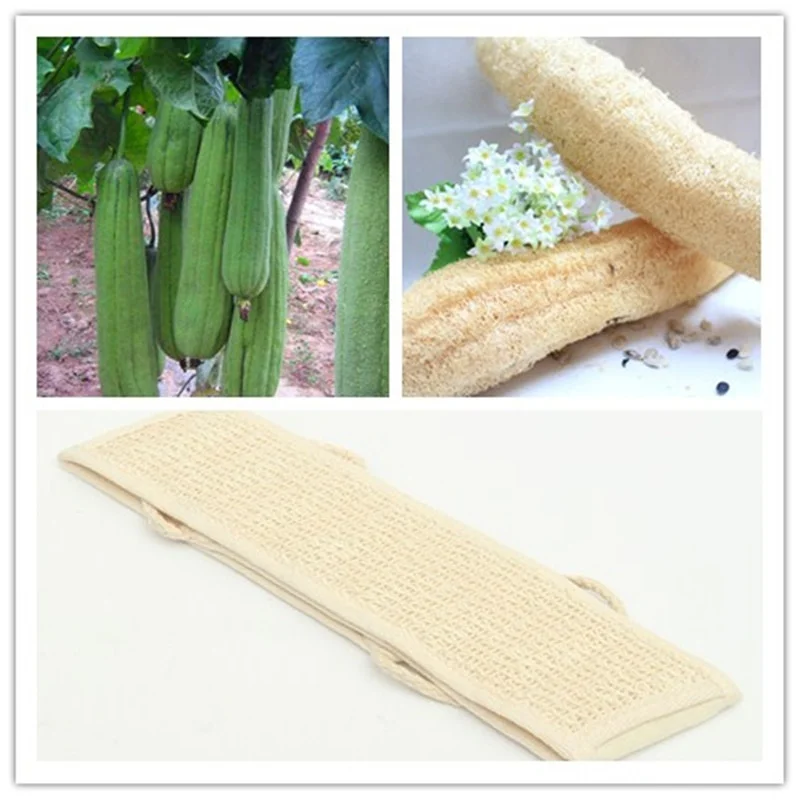 Natural Soft Exfoliating Loofah Body Sponge, Spa Shower Scrubber Back Strap for Massage Skin Health and Deep Cleaning