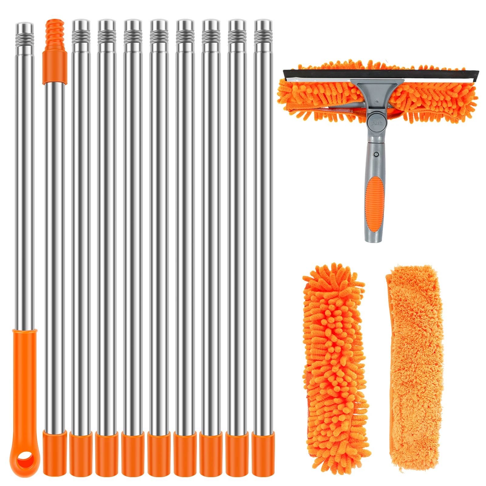 ExtendReach Pro 2-in-1 Telescopic Window Cleaning Kit with Double-Sided Squeegee