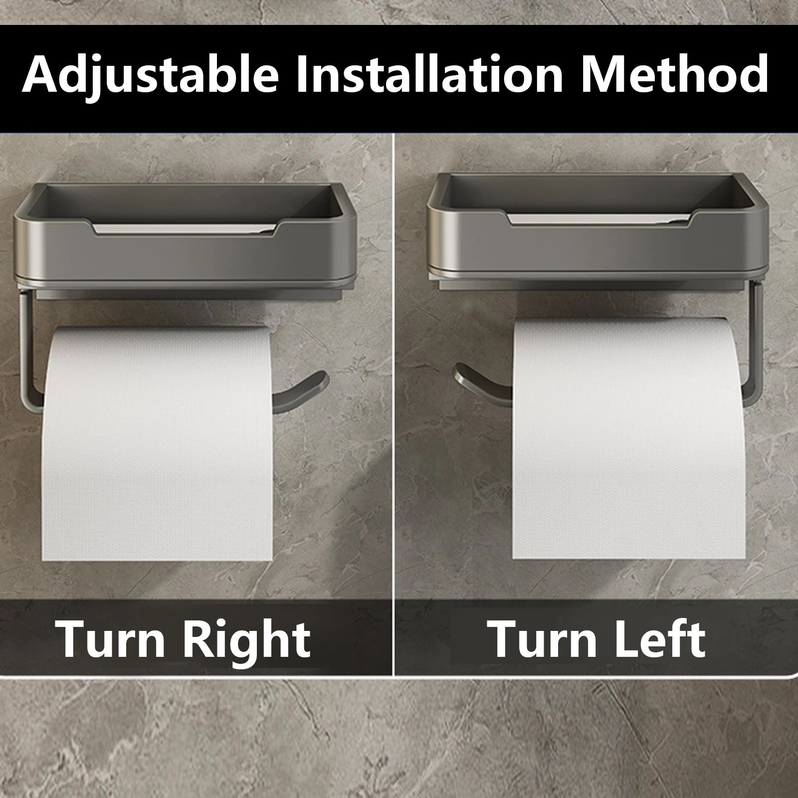 Aluminum Wall Mounted Toilet Paper Holder Shelf