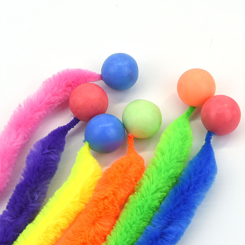 Wiggly Balls Cat Toys: New Chewing and Bouncy Playthings with Tail Sound for Kittens – Interactive Plush Toy