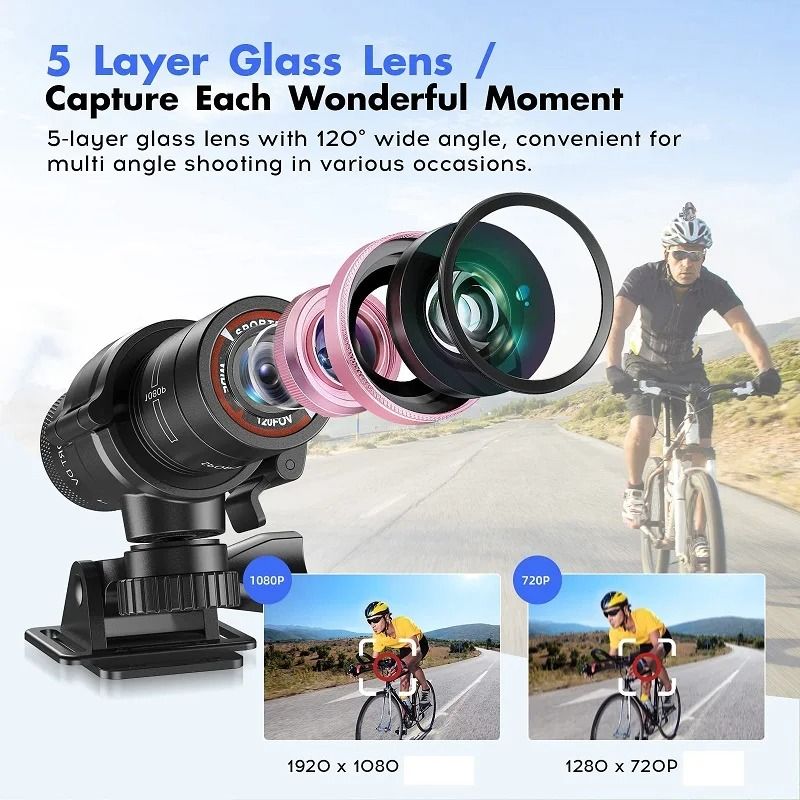 Mini Sport DV Action Camera 1080P Waterproof Helmet Camcorder