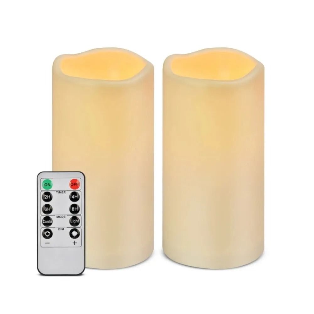 Candlium Flameless LED Pillar Candles Battery Operated Flickering Candle Set with Remote