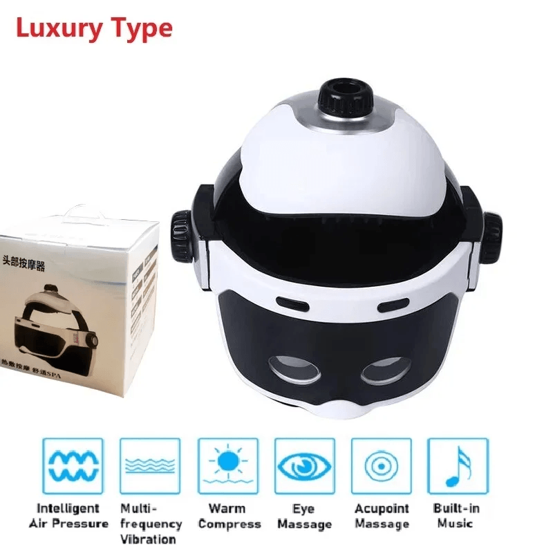 Wireless Head and Eye Massager Helmet with Heat and Air Pressure
