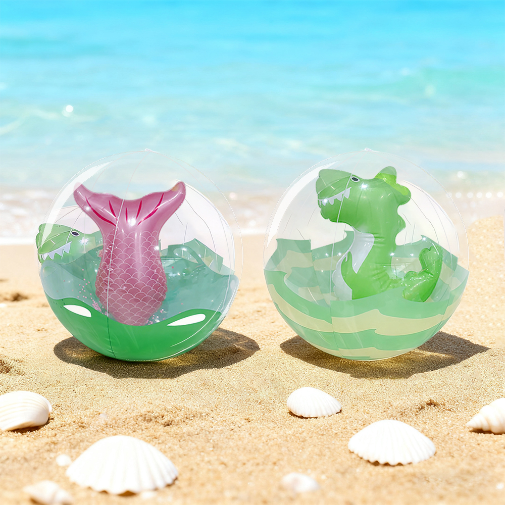 Dinosaur Beach Ball with Fish Tail Design for Pool & Summer Parties
