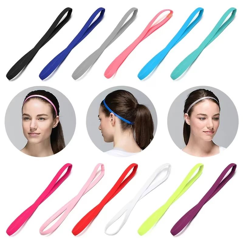 Thin Elastic Sport Headband Candy Color Anti-Slip Sweatband Hair Accessory