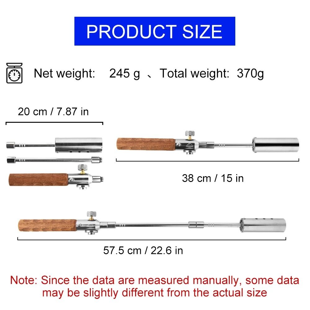 Widesea Long Handle Flamethrower Detachable Stainless Steel Portable Camping Torch