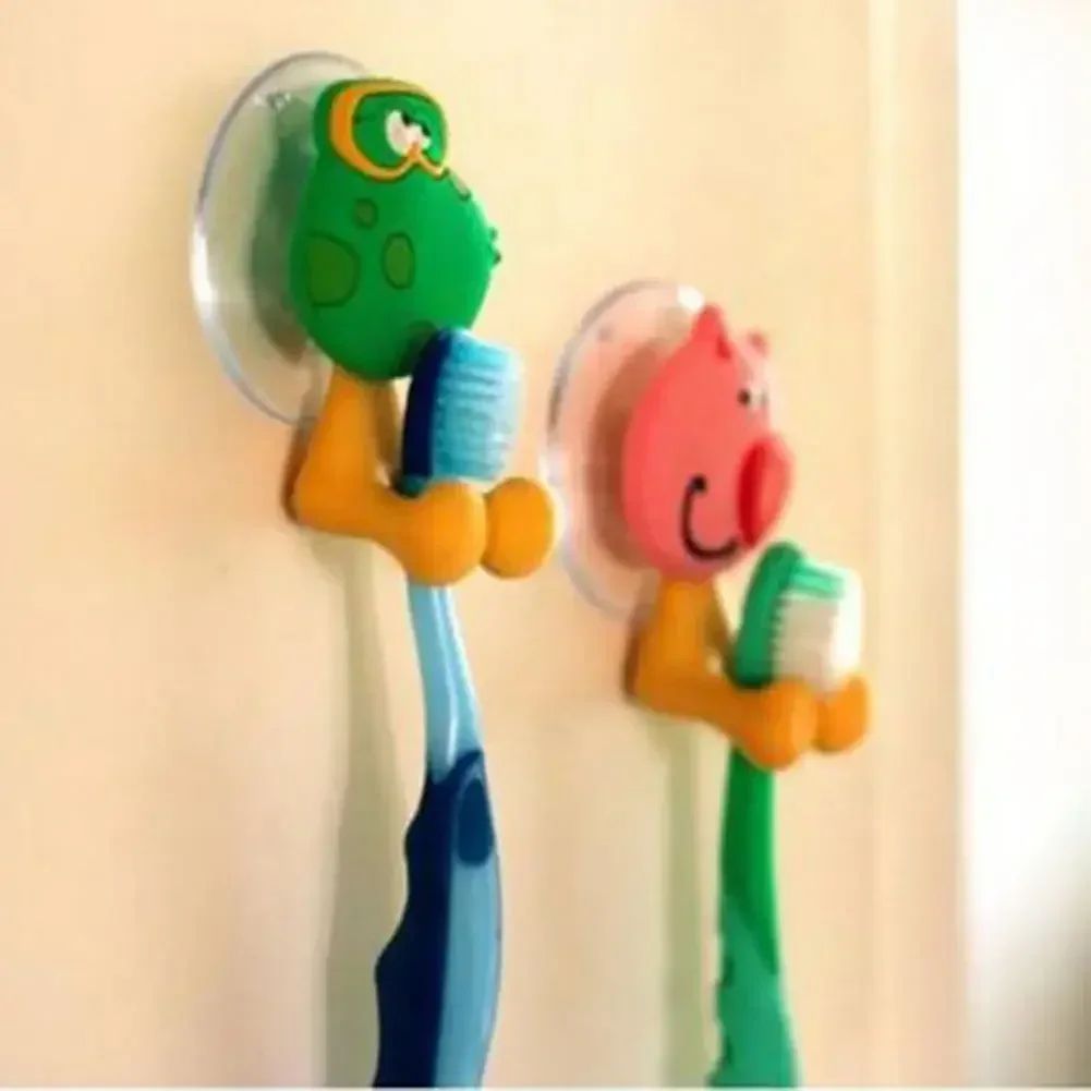 Rabbit Kids Toothbrush Holder Wall Mounted Suction Cup Toothbrush Holder